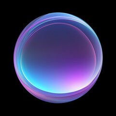 circle shape, crystal clear, glass look, little bit purple shades, black background сreated with Generative Ai