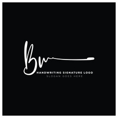 BW initials Handwriting signature logo. BW Hand drawn Calligraphy lettering Vector. BW letter real estate, beauty, photography letter logo design.