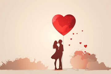 Embrace the Essence of Passion with Stylish Couple Illustrations and Cozy Red Graphics Perfect for Modern Love Art and Love-Themed Wallpapers