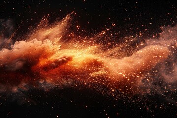 A visually striking image depicting a fiery cosmic explosion, resembling a scene from deep space or a celestial event