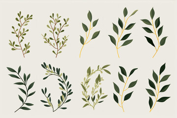 Eucalyptus branches set. Vector illustration for your design
