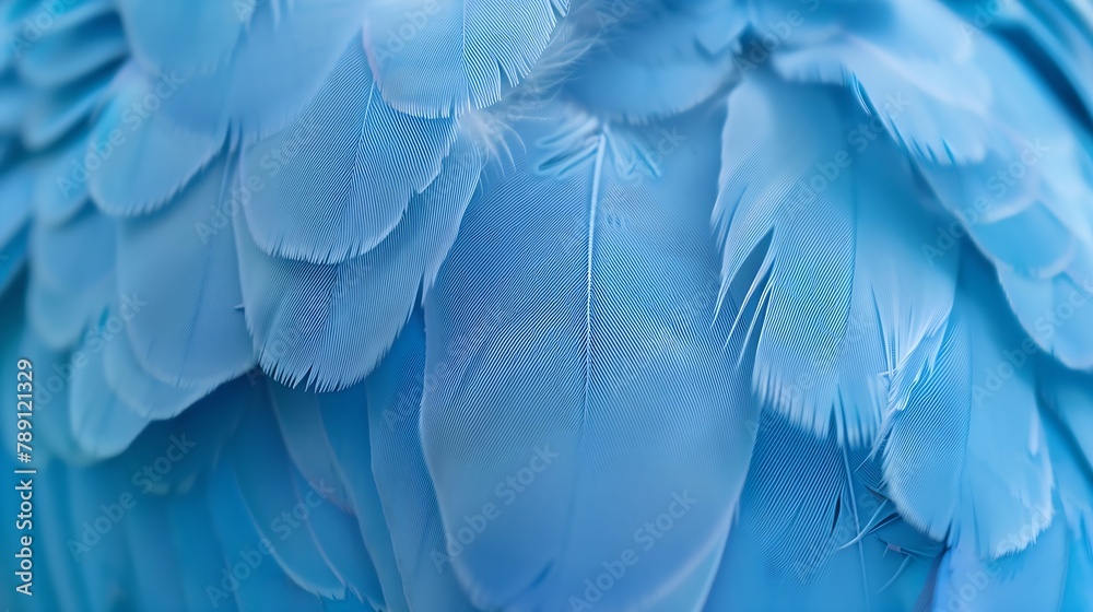 Aufkleber blue feather pigeon macro photo texture or background : generative ai