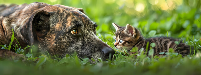 Harmony in Hues: A Canine and Feline Symphony