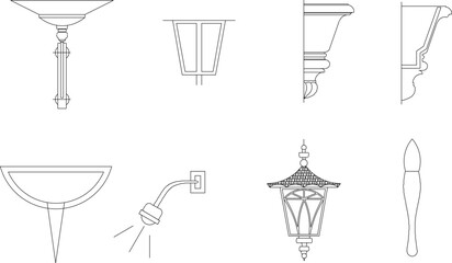vector image of vintage old classic ethnic wall lamp design