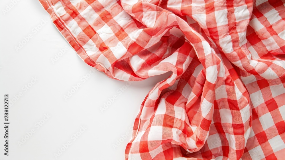 Poster kitchen table cloth cooking towel isolated on white background top view flat lay with copy space : g