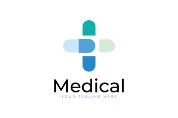 Fototapeta premium Medical Modern Health Logo Vector Design Template. Symbol Medical Health Logo Design