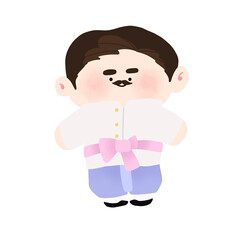 Cartoon character in thai traditional dress