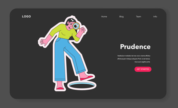 Prudence concept. Vector illustration.