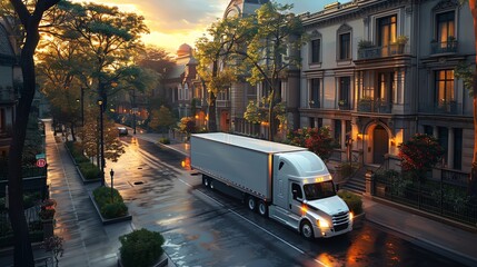 Moving services featuring spacious trucks, providing 247 moving help to assist with relocations at any time, reducing stress and downtime - obrazy, fototapety, plakaty