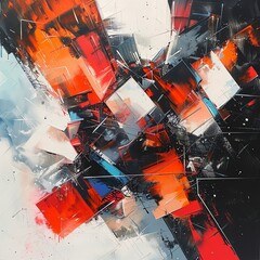 Explore the intersection of technology and competitive gaming through abstract art - obrazy, fototapety, plakaty