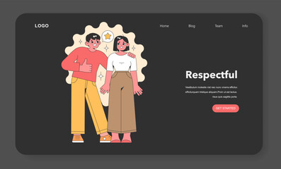 Mutual respect concept. Vector illustration