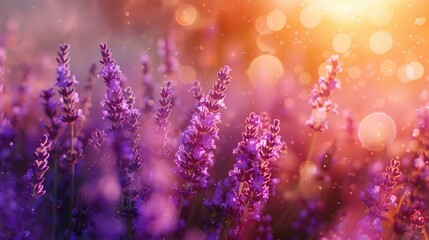 Vibrant Sunlight Glorifying a Dense Cluster of Lavender