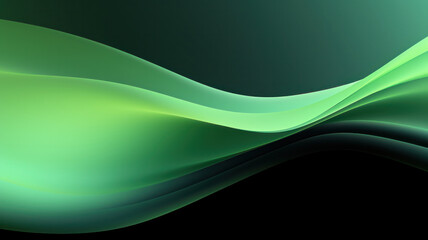 Abstract black and green neon background. Shiny moving lines and waves. Glowing neon pattern for backgrounds, banners, wallpapers, posters and covers. Generative AI
