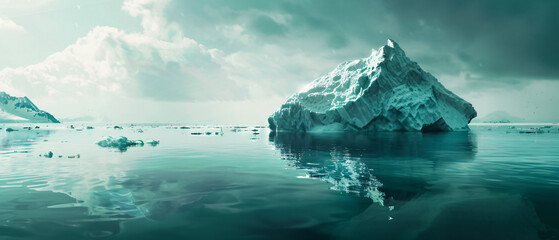 Iceberg Hidden Danger And Global Warming Concept 