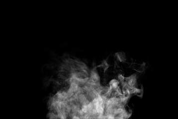 white smoke steam spray isolated on a black background. abstract vapor water concept of texture...