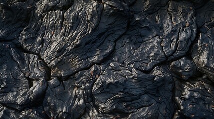 Aerial view of the texture of a solidifying lava field closeup : Generative AI