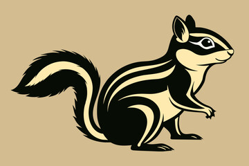 Chipmunks silhouette on white background