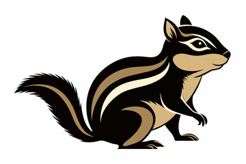 Chipmunks silhouette on white background