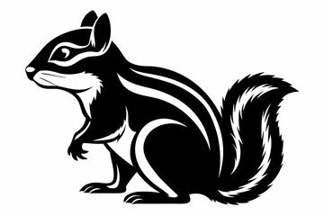 Chipmunks silhouette on white background