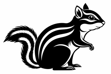 Chipmunks silhouette on white background