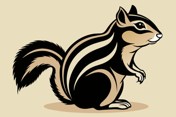 Chipmunks silhouette on white background
