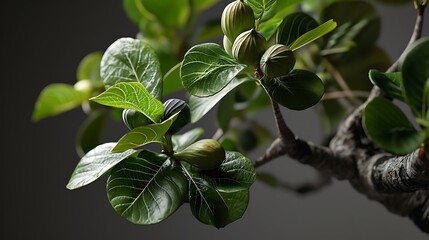 Fig Tree Reverie: An Artistic Image Capturing a Fig Tree with Lush Foliage and Ripe Fruits, Evoking the Essence of Nature's Bounty