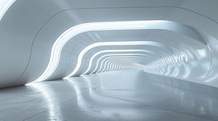 Futuristic underground tunnel for product mockup