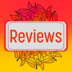 Reviews Red Orange Yellow Mandala Element Rounded Square Text 