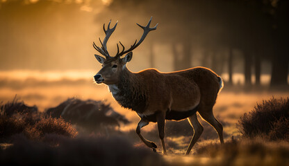 The Resolute Journey of Red Deer Through the Woods