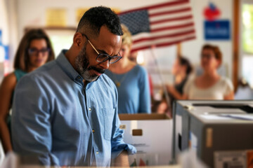 Obraz premium American people casting their votes