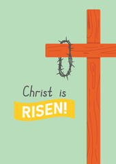 Christian card for Easter "Christ is Risen"