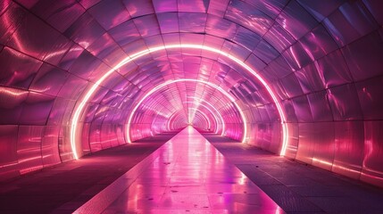 Mesmerizing Infinite Pink Tunnel in Abstract Design