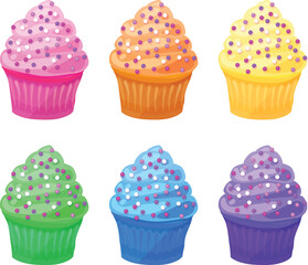 Rainbow Cupcakes with Sprinkles