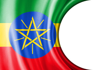 Abstract illustration, Ethiopia flag with a semi-circular area White background for text or images.