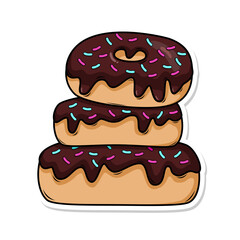 Delicious donut vector hand draw illustration