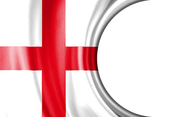 Abstract illustration, England flag with a semi-circular area White background for text or images.