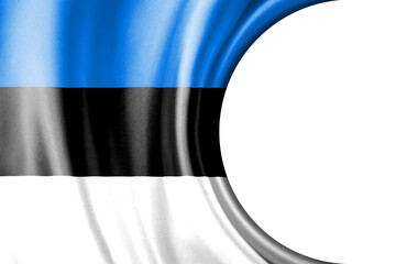 Abstract illustration, Estonia flag with a semi-circular area White background for text or images.