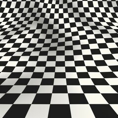 This image features a black and white checkered pattern with a wavy distortion, perfect for optical illusion themes or creative backdrops.

