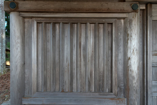 Japanese Temple Architecture, Detail Old Wooden window Texture, Traditional Japanese wall.
