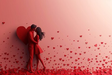 Capturing Moments of Romance: Artistic Illustrations of Kisses, Hugs, and Romantic Settings Perfect for Valentine and Wedding Decor - obrazy, fototapety, plakaty