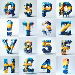 Fototapeta premium Sweden flag glass lettering. AI generated illustration