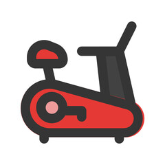 stationary bike line color icon