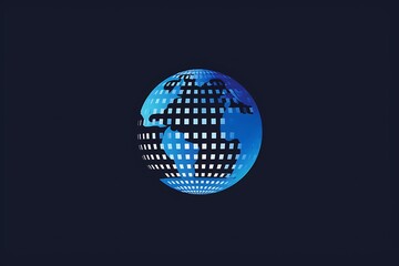 : A clean logo of a globe made of binary code, with a stylized "G" in the center