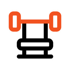 bench press outline color icon
