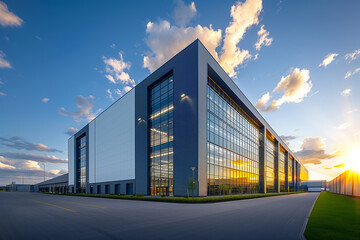 The building of a modern logistics warehouse