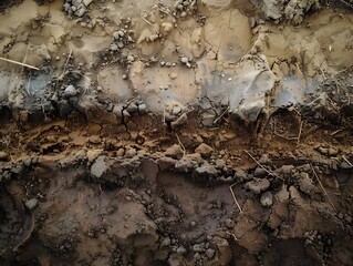 Soil cut out , close up to texture 
