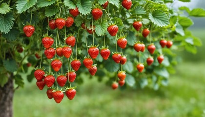 The cultivation and production of strawberries, a successful harvest. Beautiful strawberries...