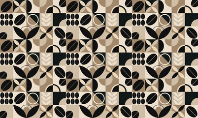 Seamless pattern coffee design simple coffee grain elements texture for packaging print banner poster corporate identity vector pattern design elements