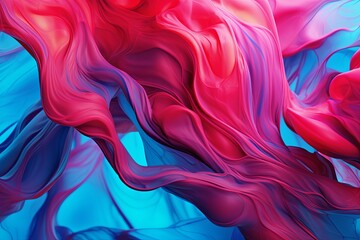 Obraz premium Maroon Cyan Liquid Flow: Abstract Color Blend Wallpapers