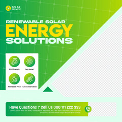 Fototapeta na wymiar solar green energy social media post banner design vector illustrator